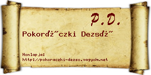 Pokoráczki Dezső névjegykártya